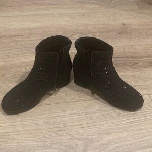 Art Class Black Sparkle Ankle Booties